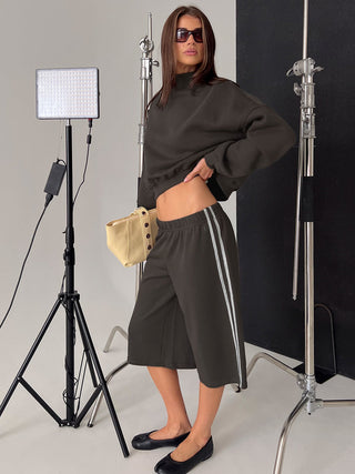Sayllor Longline Sweatshorts Iron Grey