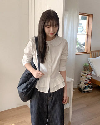 Ribbon collar blouse