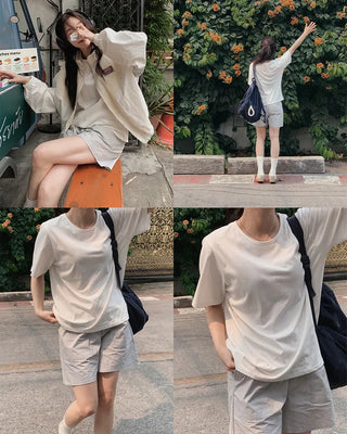(Standard Fit/Loose Fit) Clean Long-Sleeve T-Shirt
