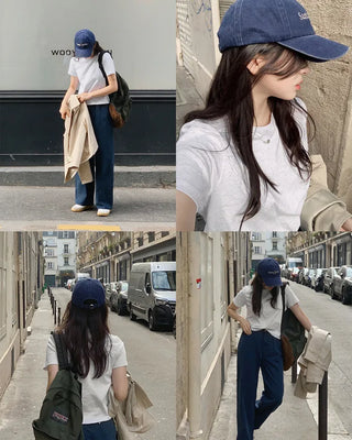 (Standard Fit/Loose Fit) Clean Long-Sleeve T-Shirt