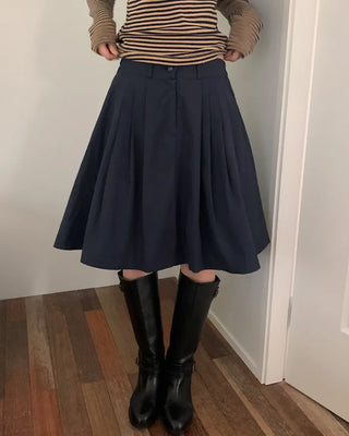 Cotton pleated skirt