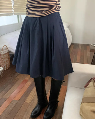 Cotton pleated skirt
