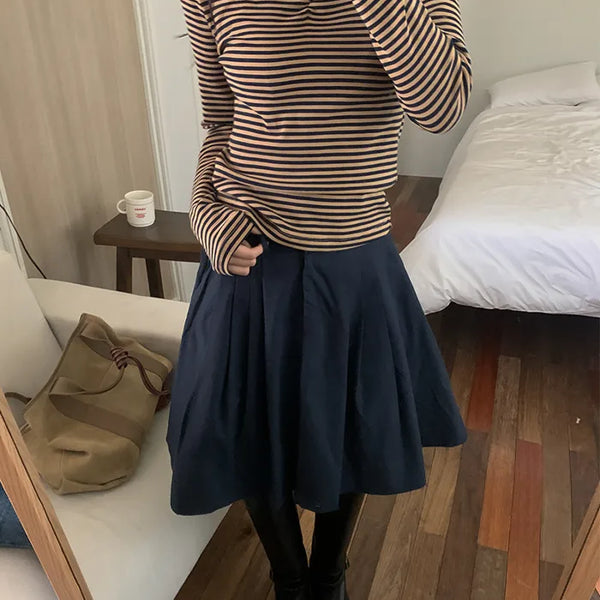 Cotton pleated skirt
