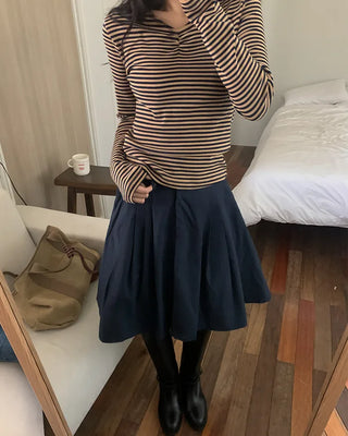 Cotton pleated skirt