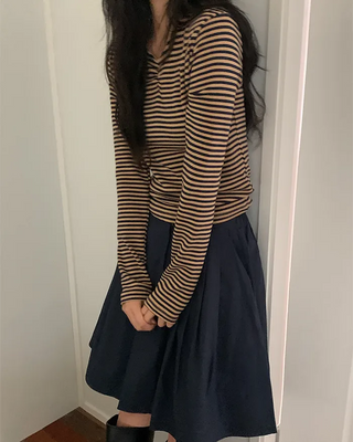 Cotton pleated skirt