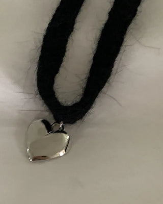 Heart Charm Layered Choker