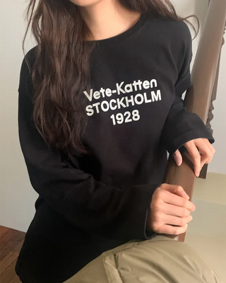 Oversized peach-brushed long-sleeved T-shirt