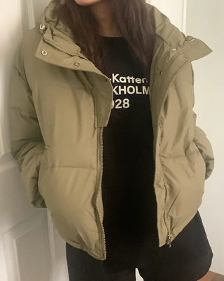 Oversized peach-brushed long-sleeved T-shirt