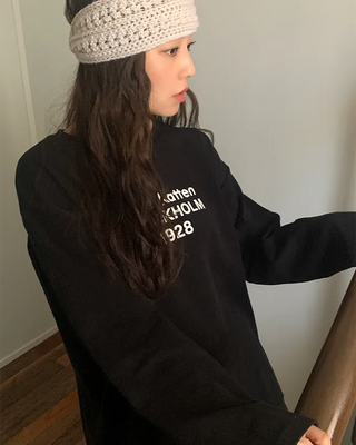 Oversized peach-brushed long-sleeved T-shirt
