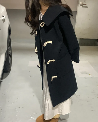 Quilted duffel long coat