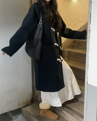Quilted duffel long coat