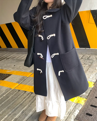 Quilted duffel long coat