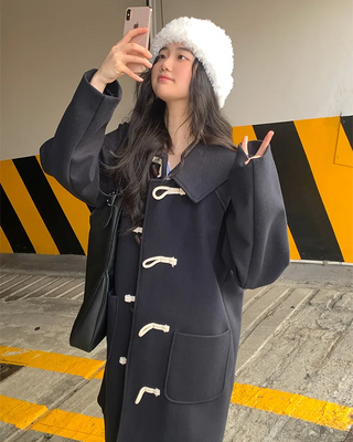 Quilted duffel long coat