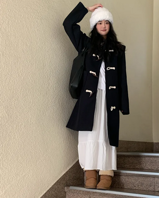 Quilted duffel long coat