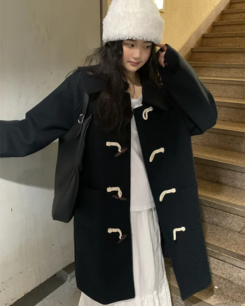 Quilted duffel long coat