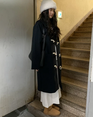 Quilted duffel long coat