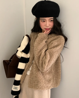 Bouclé fur jacket