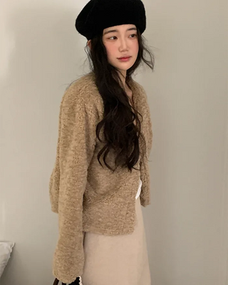 Bouclé fur jacket