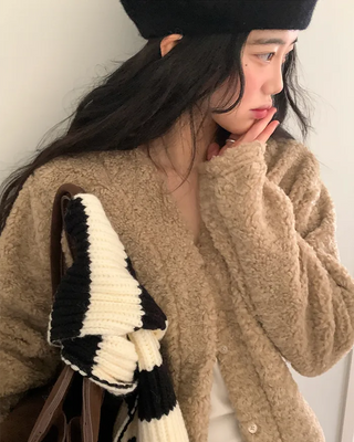 Bouclé fur jacket