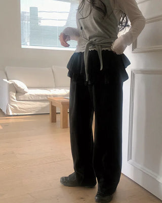 Frilled layered pants