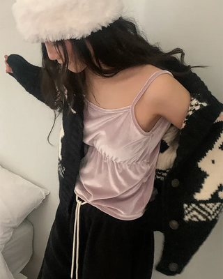 Velvet bustier camisole