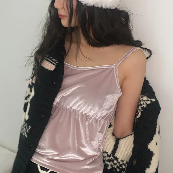 Velvet bustier camisole