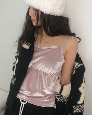 Velvet bustier camisole