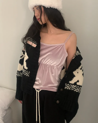 Velvet bustier camisole