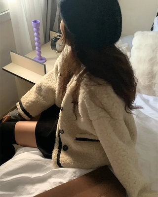 Suede Dumble Boa Shearling Coat