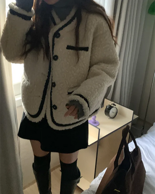 Suede Dumble Boa Shearling Coat