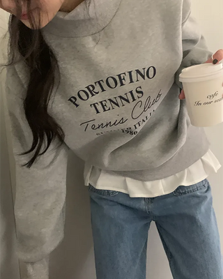 Fleece-lined turtleneck sweatshirt