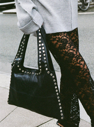 Tell The Truth Studded Bag Black  Silver