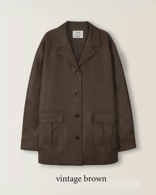 Vegan leather half trench coat