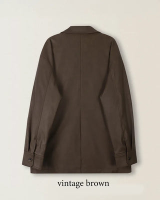 Vegan leather half trench coat