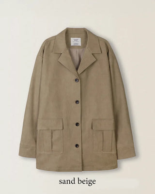 Vegan leather half trench coat