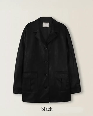 Vegan leather half trench coat