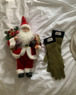 [Smartphone Compatible] Two-Tone Knit Gloves