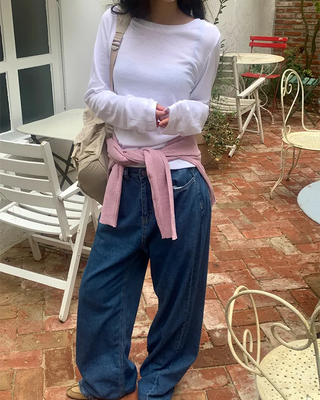 Spun cotton long-sleeved T-shirt