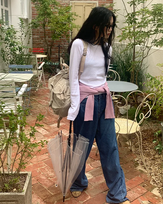 Spun cotton long-sleeved T-shirt