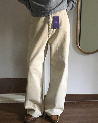 Corduroy wide-leg pants
