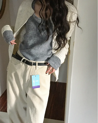 Corduroy wide-leg pants
