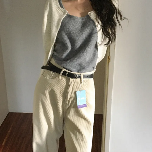Corduroy wide-leg pants
