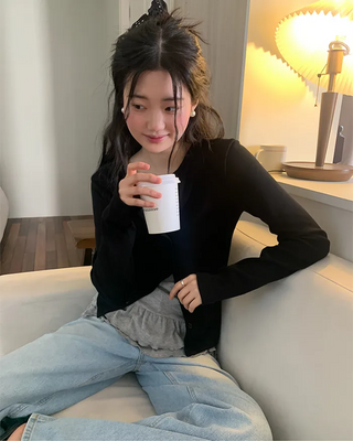 (4 colors) Spun Rib Cardigan
