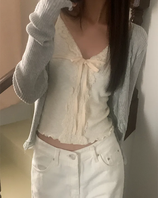 Lace Ribbon Camisole Top