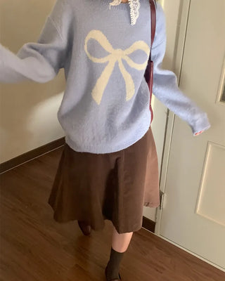 Corduroy mid-length skirt