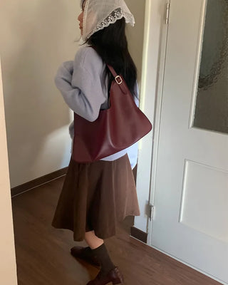 Corduroy mid-length skirt