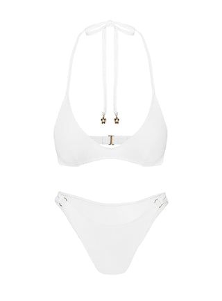 Tides Roll Bikini Bottoms White