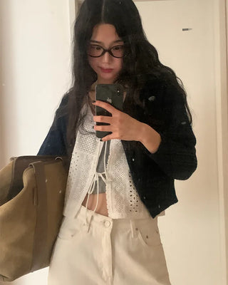 Slim V-neck knit cardigan