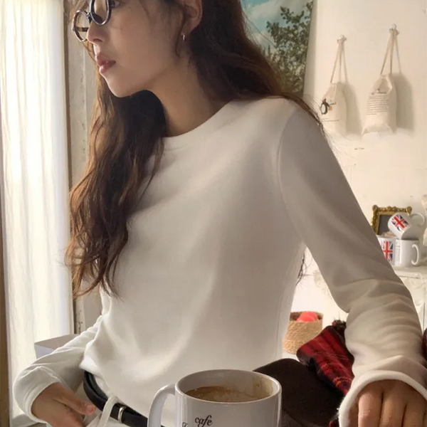 Basic Round Long-Sleeve T-Shirt