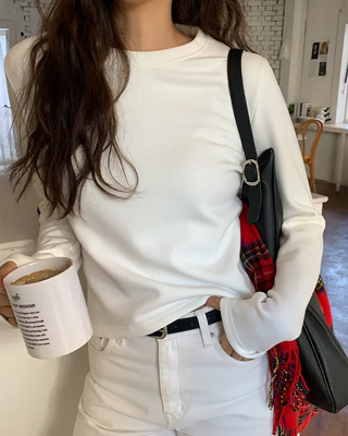 Basic Round Long-Sleeve T-Shirt